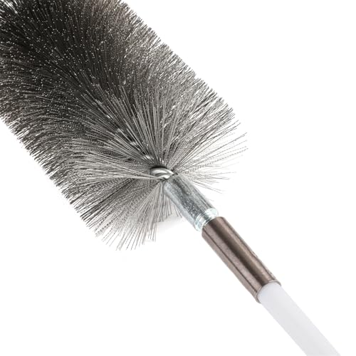 50-inch Long Tent Wood Burning Stove Pipe Cleaning Brush with Stainless Steel Bristles, and Chimney Cleaning Wire Brush with 4 Flexible Rods, 2.5'' Brush Heads - size: 2.5IN
