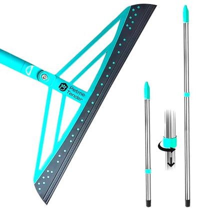 Magic Broom Squeegee Dog Pet Hair Remover, Rotatable, Extendable - Silicone Broom Pet Hair Remover for All-Surfaces Hardwood Floors, Carpet, Tile, Glass, Liquid-Dirt with 60" Handle