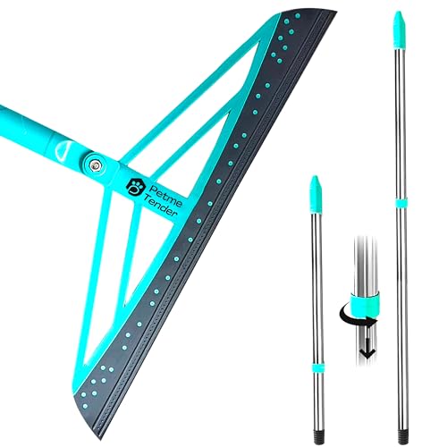 Magic Broom Squeegee Dog Pet Hair Remover, Rotatable, Extendable - Silicone Broom Pet Hair Remover for All-Surfaces Hardwood Floors, Carpet, Tile, Glass, Liquid-Dirt with 60" Handle