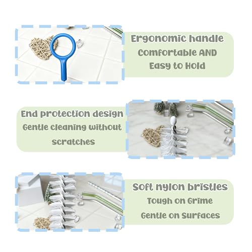 Extra Long Straw Cleaner Brush with Durable Nylon Bristles | Perfect for Reusable Straws, Baby Bottles, Tumblers, Sippy Cups & Narrow Tubes