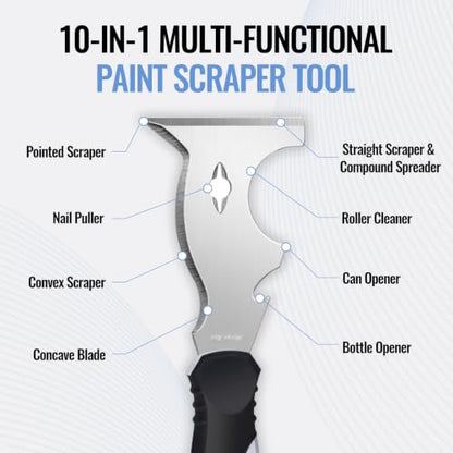 Mister Rui Putty Knife Scraper Tool-Paint Scraper, Floor Scraper for Home Improvement DIY Projects