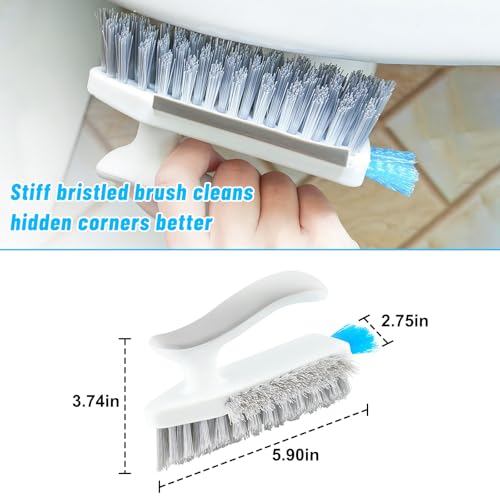 Window Gap Cleaner Brush,Multi-Function for Bathroom Kitchen Narrow Slot Cleaning Handle Clean Tools,White - color: Off-white