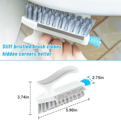 Window Gap Cleaner Brush,Multi-Function for Bathroom Kitchen Narrow Slot Cleaning Handle Clean Tools,White - color: Off-white