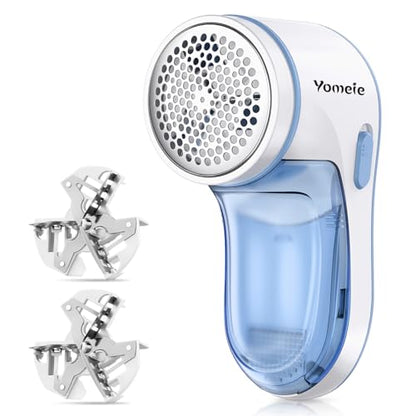 Fabric Shaver, Electric Lint Remover for Clothes & Furniture, Sweater Shaver & Pilling Remover, Depiller with 2 Extra Blades Included, Lint Shaver for Clothing - Battery Operated