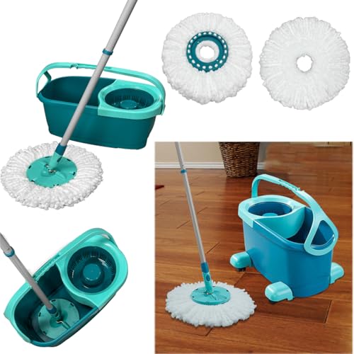 4 Pack Spin Mop Heads Replacement Compatible with Leifheit Clean Twist,Microfiber Head Mops for Leifheit Clean Twist Mop Systems,Dry Wet Clean All Hard-surfaced Floors Machine Washable