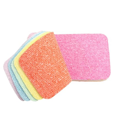 Multi-Layer Sponge Cloth, Microfiber Material, Pink, Peelable Sponge, Absorbent Scrubber, Compact Design, for Kitchen Bowl Dish Pot Household Bathroom Window - color: 12×7×2.2cm