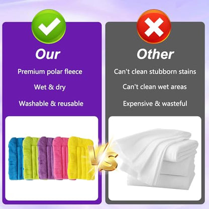 Duster Refill Reusable Fleece Duster Refills, Heavy Duty Feather Flat Dusters Refills Washable Cleaning Pads for Home, Blinds, Car, Pet, Furniture, Fans (5 Pack-Mixed Color)