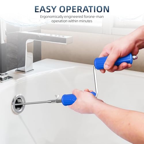Drain Snake, Drain Auger with Drill Attachment, 32.8 Feet By 6MM Plumbing Snake Auto Feed Flexible Hair Drain Clog Remover for Kitchen, Bathrom and Shower Sink