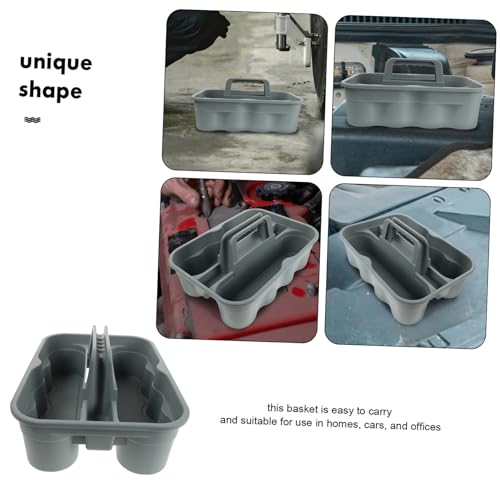 GLEAVI Large Capacity Storage Basket Handheld Cleaning Tote Sturdy Plastic Dividers for Dorm Car Office