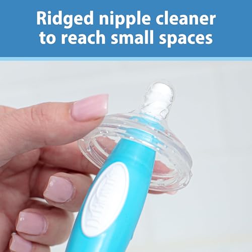 Dr. Brown's Soft Touch No Scratch Baby Bottle Cleaning Brush, Nipple Cleaner & Suction Cup Base for Easy Storage, BPA Free, Pink (Pack of 4)