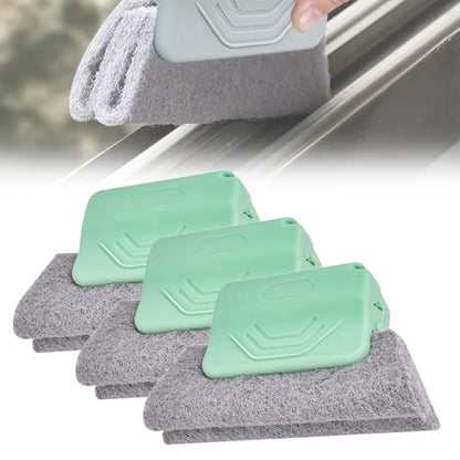 Magic Window Track Cleaner, 2025 New Magic Window Cleaning Brushes, Window Groove Cleaning Brush Tools Set, Hand-held Crevice Cleaning Brush for Window Slides and Gaps (Green) - color: Green