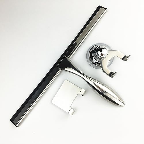 3pcs Shower Squeegee Stainless Steel Suction Cup Holder for Glass Tile Mirror Cleaning