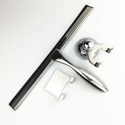 3pcs Shower Squeegee Stainless Steel Suction Cup Holder for Glass Tile Mirror Cleaning