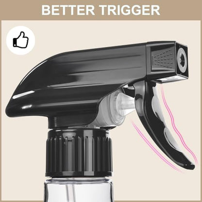 6 Pack Spray Bottle Nozzle Replacement, Universal Spray Tops, Mist & Stream Sprayer for 16oz 24oz 32oz Bottles, Mister Head Part w/ 10.2 Inch Tube for Cleaning Solutions, Plants, Hair, Essential Oils
