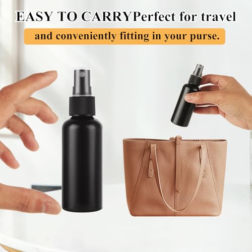60 Pack 2 oz Black Spray Bottles, Small Fine Mist Plastic Spray Bottles with Caps, Refillable Mini Spray Bottles for Room Spray, Car Freshener, Essential Oils, Beauty, Hair, Cleaning - color: Black, size: 2 oz