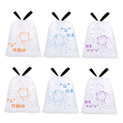 69pcs Heavy-duty Drawstring Garbage Bags 50x55cm Thickened Portable Trash Bags for Kitchen and Bathroom Bins Diameter ≤37cm