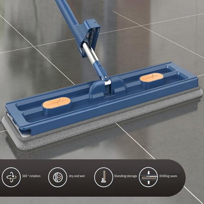 /Streamline Mop, 2024 Large Flat Floor Mop and Bucket, Strealinem Mop with 6 Washable Microfiber Pads, Independent Drainage Scraper, 360 Rotating, Wet and Dry Use, Floor Cleaning System WHI - color: White B