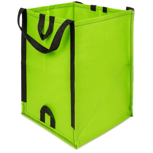 DURASACK Heavy Duty Home and Yard Bags 48-Gallon Reusable Self-Standing Lawn and Leaf Bags Garbage Can with Reinforced Handles, Lime Green - color: Lime Green
