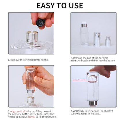 MUB 10ml Perfume Travel Refillable Atomizer Bottle Glass Unique Top-Filling Leak-Proof Spray Bottle Atomizer Sprayer for Perfume Cologne Mini Travel Size Empty Pocket Portable