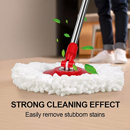 Spin Mop and Bucket Set, 360° Spin Mop and Bucket with Wringer Set and 3 Microfiber Mop Refills, Stainless Steel 61" Extended Handle Spinning Mop Bucket System for Floor Cleaning