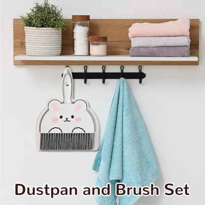 Portable Hand Broom and Dustpan Set, Cute Mini Broom and Dustpan Set with Durable Brush,Lightweight Small Dust Pan and Broom Set for Desktop Cleaning Small Space Cleaning(Rabbit) - size: Rabbit