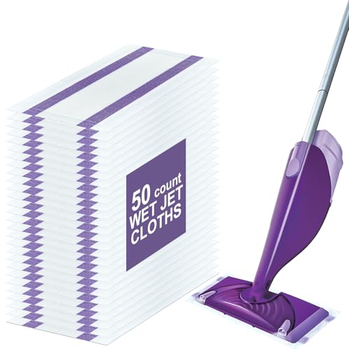 50 Count for Swiffer Wet Jet Pads, Disposable Wet Jet Pads, for Swiffer Wet Pads Refill for Spray Mop, All-Floor Cleaning Pads Safe for Hardwood & Multi-Surface