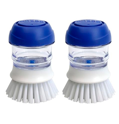 CELOX 2 Pack Dish Brush with Soap Dispenser for Kitchen Cleaning - color: Blue, size: 2 Pack