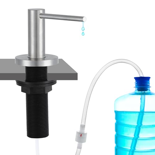 Gappo Upgraded Soap Dispenser for Kitchen Sink Brushed Nickel, Stainless Steel Countertop Pump, Built in Sink Soap Dispenser with 47" Extension Tube kit - color: Brushed Nickel