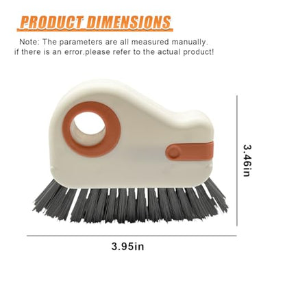 YoRise 2 in 1 Car Groove Cleaning Brush, Multifunctional Hard Bristle Car Window Track Cleaner Tool with Hidden Scraper, Universal Auto Door Crevice Cleaning Accessories for Window Sill(Orange-1PCS) - size: Orange-1PCS