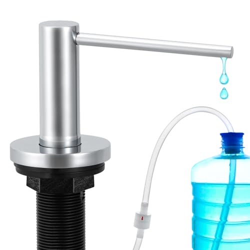 Gappo Soap Dispenser for Kitchen Sink Polished Chrome, Stainless Steel Countertop Pump, Built in Sink Soap Dispenser with 47" Extension Tube kit - color: Polished Chrome