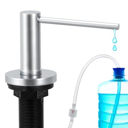 Gappo Soap Dispenser for Kitchen Sink Polished Chrome, Stainless Steel Countertop Pump, Built in Sink Soap Dispenser with 47" Extension Tube kit - color: Polished Chrome