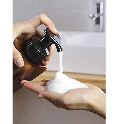 UUJOLY Foaming Soap Dispenser 650ml (22oz) Refillable Plastic Pump Bottle for Liquid Soap, Shampoo, Body Wash (2 Pcs) (Amber) - color: Amber, size: 22 oz (2 Pack)
