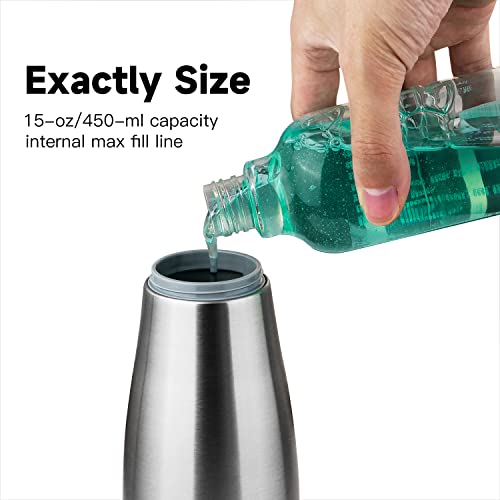 AIKE 15fl.oz Stainless Steel Liquid Soap Dispenser for Dish and Hand Soap - color: Brushed Stainless Steel Finish