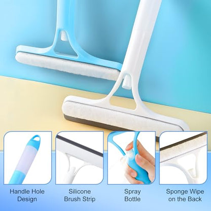 3 in 1 Window Cleaning Scraper,New 3 in 1 Window Cleaner,Squeegee and Scrubber with Spray, for Windows, Walls,Car Windshields, Bathrooms, Kitchens, All-Purpose Window Cleaner Tool (White) - color: White