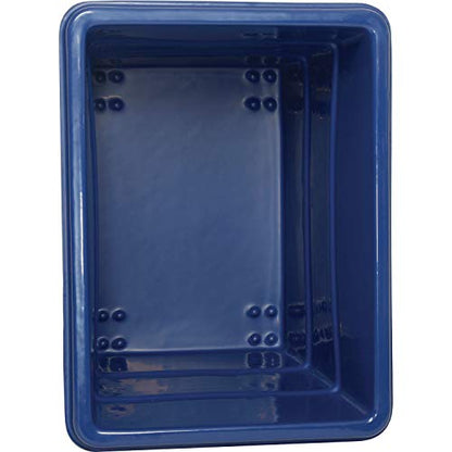 Global Industrial 12 Bushel Plastic Bulk Box Truck, Steel Chassis Base, 1000 lbs. Capacity, 4" Non-Maring Rubber Casters, Blue, 38-2/5"L x 28-9/10"W x 33" H - color: Blue