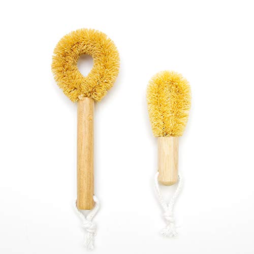 Tawashi a Kitchen Scrub Brush with Handle for Dish, Pan, Pot, Strainer, Sink and Vegetables (Mini)