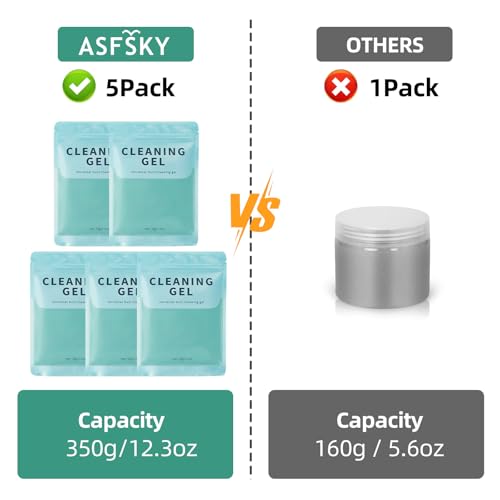 ASFSKY Car Cleaning Gel (5 Pack) Cleaning Putty Universal Dust Cleaning Car Interior Cleaner Keyboard Dust Remover Car Slime Gifts for Men Women Girl - color: Soft green 5 packing