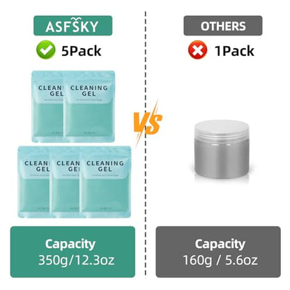 ASFSKY Car Cleaning Gel (5 Pack) Cleaning Putty Universal Dust Cleaning Car Interior Cleaner Keyboard Dust Remover Car Slime Gifts for Men Women Girl - color: Soft green 5 packing