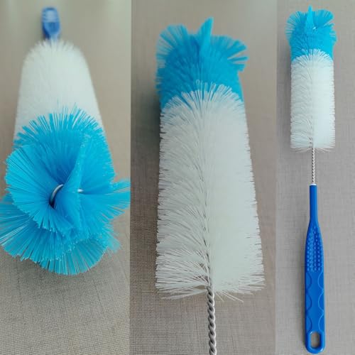 15.4" Long Handle Brush Cleaner with Rose Shape Head for Water Bottles, Cups, Mugs, Glassware, Baby Bottle, Wine Decanters, Hummingbird Feeder, Flasks, Tumblers, Dishes, Cookware, Jugs, Cup Lid