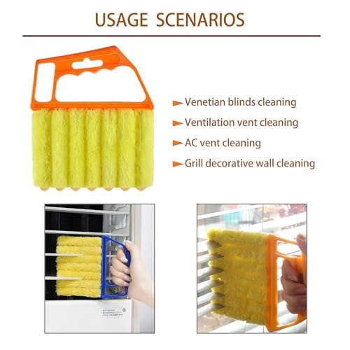 Washable Blinds Cleaner Tool, Blind Duster, Microfiber Dusting Brush for Venetian Blinds, Window Shutters, Air Conditioner Vents (4-Pack)