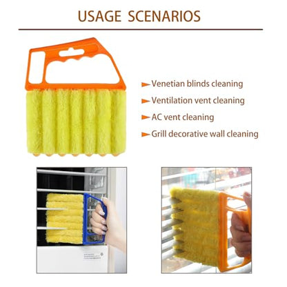 Washable Blind Cleaner Tool, Blind Duster, Microfiber Dusting Brush for Venetian Blinds, Window Shutters, Air Conditioner Vents(2-Pack)
