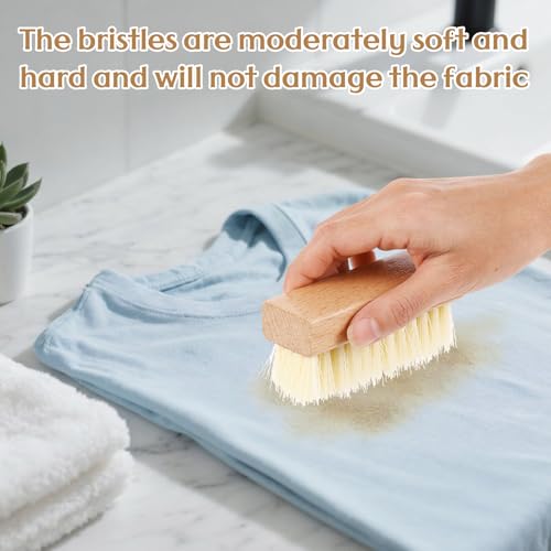 3 Pcs Wood Laundry Stain Brush Stain Remover Brushes with Boar Bristle Small Stain Brush for Clothes for Scrubbing Stains from Furniture Fabric Leather(3 Pcs D) - style: 3 Pcs D