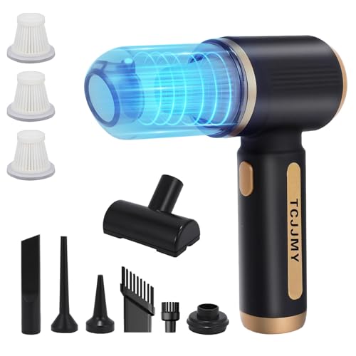 4-in-1 Cordless Car Vacuum Cleaner, 14000PA Powerful Handheld Vacuum with Air Duster & Inflator, Portable Rechargeable Vacuum for Car Pet Hair, Home, 4000mAh & Washable HEPA Filter