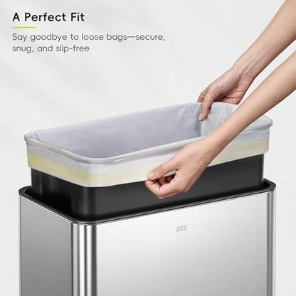 EKO 12.5 Gallon / 40-60 Liter, 110 Count Drawstring Trash Bags, Extra-Strong Garbage Bags, Unscented, Leak-Resistant, Easy-Dispense Roll for Kitchen & Household Use, Code Z, White - size: 110 Count (Pack of 1), style: 12.5 Gallon Bags/Code Z
