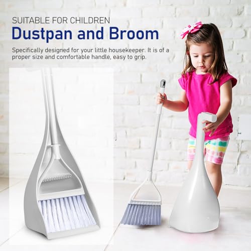 MAGICLULU Mini Broom and Dustpan Set with Toothed Dustpan Compact Handheld Sweeper for Kitchen Car Desktop Small Spaces Cleaning