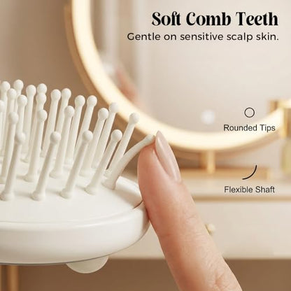 Electric Spray Air Cushion Massage Comb, 2026 New Air Cushion Brush with Self-Cleaning, Retractable Hairs Massage Brush for Frizzy Hair & Scalp Care, Relieve Hair Tangles and Dryness (Purple) - color: Purple