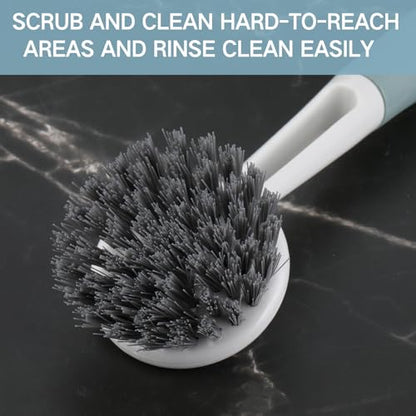 Patelai 12 Pack Kitchen Scrub Dish Brush with Long Handle Dish Scrubber with Stiff Bristles Scrub Brushes for Kitchen Dishes Washing Tools, Pots, Pans and Sink Cleaning (Multicolor) - color: Multicolor