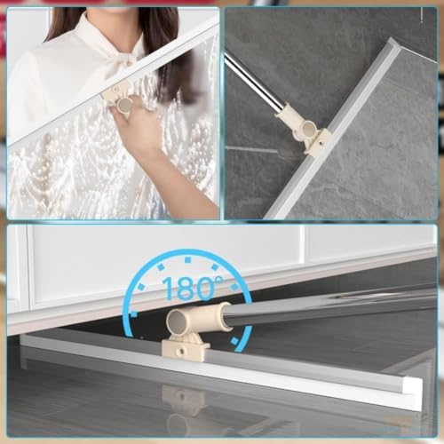 All-Purpose Stainless Steel Metal Bathroom Shower Glass Squeegee Wiper Blade Window Cleaning Metal Cleaner Tool Household Window Mirror Squeegee, Cleaning Tile Wall, Car, (Wiper Silver)