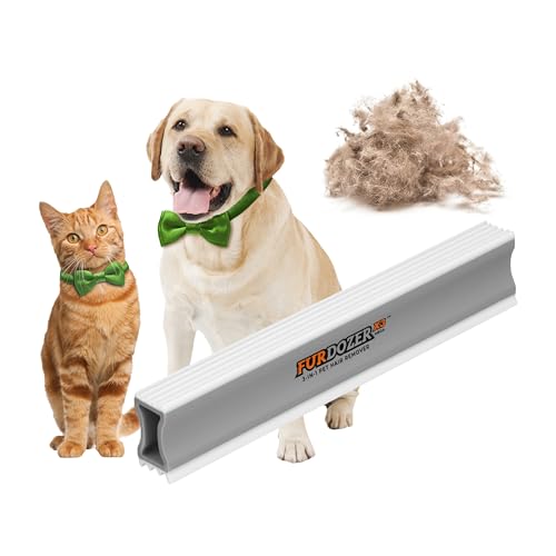 FurDozer Pet Hair Remover & Auto Detailing Tools - Cat & Dog Hair Remover for Carpets, Car Interiors, Couches, Bedding, & Pet Furniture (Gray, X3 MEGA - 10" Long) - color: Gray, size: X3 MEGA