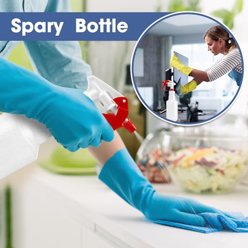 Zubebe 24 Pack 32 oz Plastic Spray Bottle Bulk Empty Leakproof Heavy Duty Spray Bottles for Cleaning Supplies Mist Bottles with Label and Adjustable Nozzle for Plant(Red, White,Clear Scale) - color: Red, White, style: Clear Scale